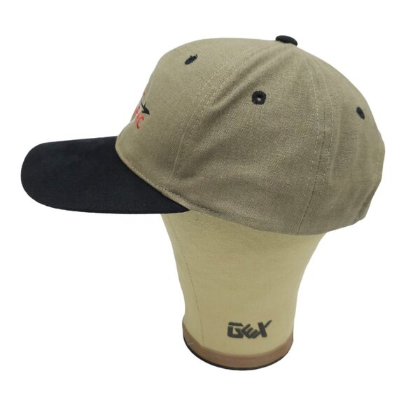 Inter Pac Embroidered Logo Tuck Strap Cap Trucker Baseball Hat Taupe Black - Picture 10 of 13